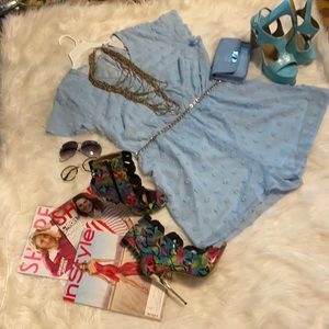 ELEGANT BABY BLUE SHORT JUMPSUIT